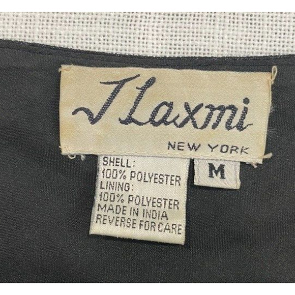 J Laxmi NY Designer- Formal Black & White Beaded top Vintage women's Medium - Picture 5 of 5